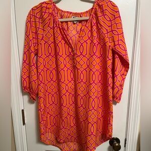 Mud Pie Orange and FuschiaTunic